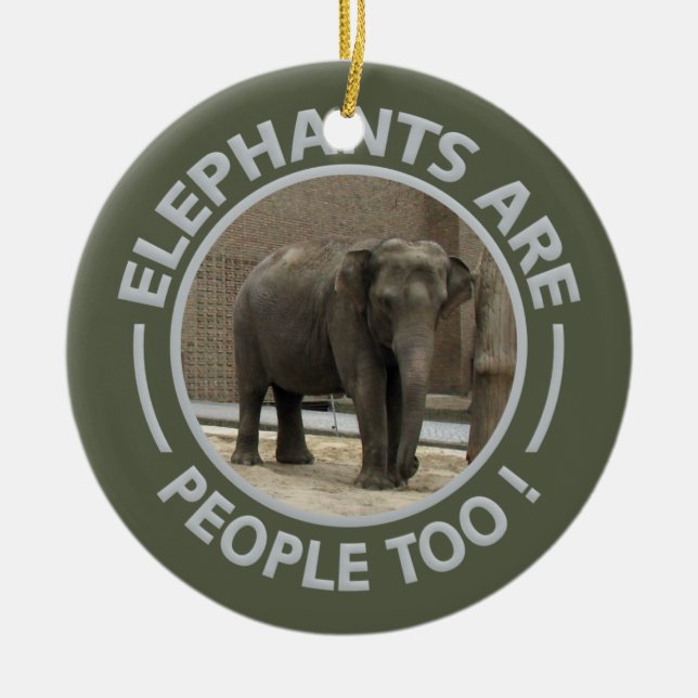 ELEPHANTS-Ornament - anpassen Keramikornament (Vorne)