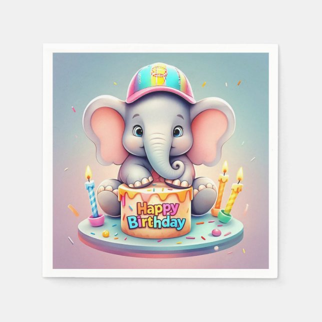 " ELEPHANTS SCHNELLFEIERSCHAFT " SERVIETTE (Vorderseite)