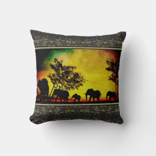 Elephants Sunset Kissen