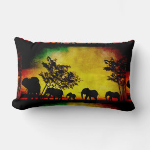 Elephants Sunset Lendenkissen
