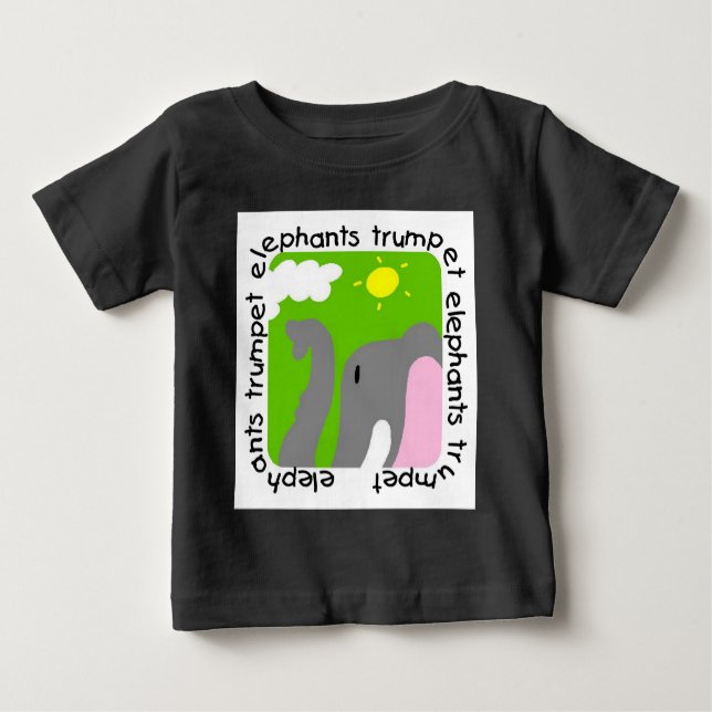 Elephants Trumpet Baby Raglan T - Shirt (Vorderseite)