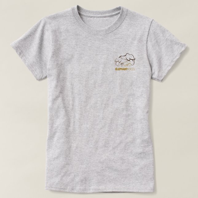 ElephantVoices Logo-Rückseiten-T-Shirt (grau) T-Shirt (Design vorne)