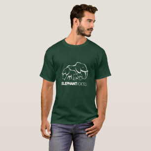 ElephantVoices weißes Logo-T-Shirt (tiefer Wald) T-Shirt