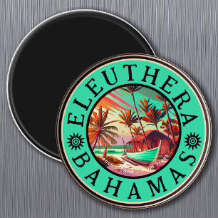 Eleuthera Bahamas Retro Sunset Travel Souvenir 60e Magnet