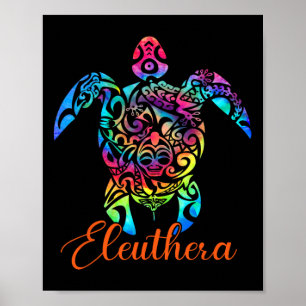 Eleuthera Bahamas Sea Turtle Familienurlaub Sommer Poster