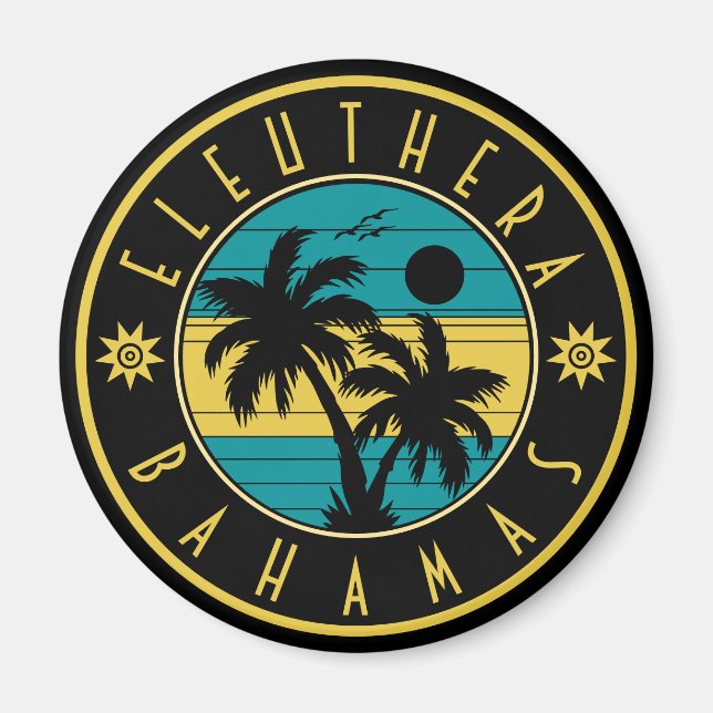 Eleuthera Island Bahamas Palm Tree Souvenirs Magnet (Vorne)