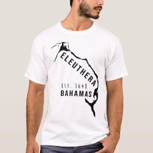 Eleuthera Map Island Bahamas Minimalist Souvenirs T-Shirt