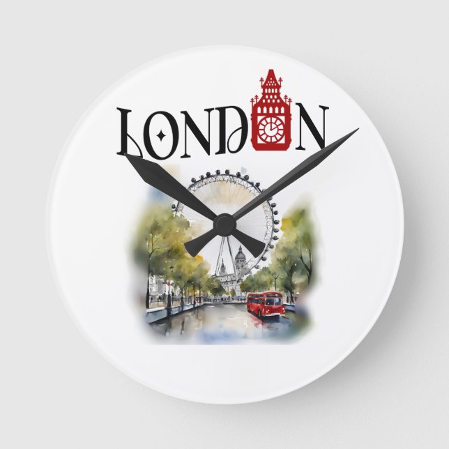 Elevate Your Space with London's Iconic Big Ben Runde Wanduhr (Vorderseite)