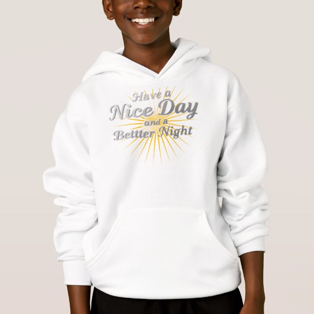 Elevated Casual: Gold Script Pleasant Greeting Pre Hoodie (Vorderseite)