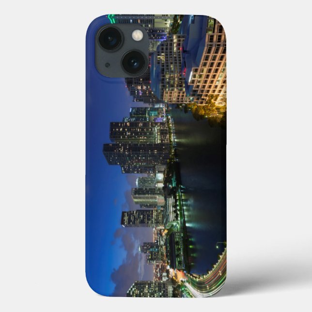 Elevated city skyline from Brickell Key Case-Mate iPhone Hülle (Rückseite)