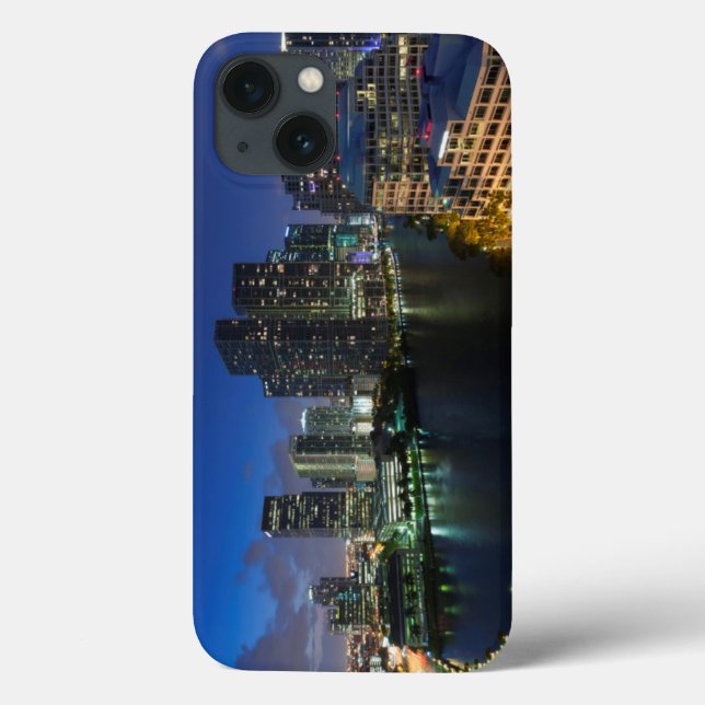 Elevated city skyline from Brickell Key Case-Mate iPhone Hülle (Rückseite)