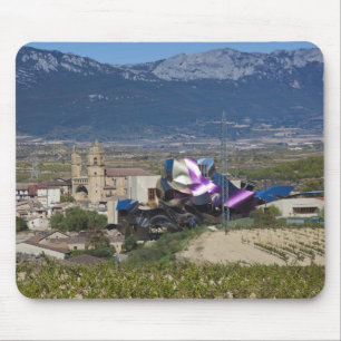 Elevated town view and Hotel Marques de Riscal Mousepad