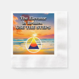 Elevator Is Broken Recovery Slogan Sunrise Serviette