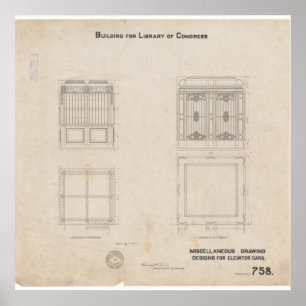 Elevator-Karteikarte Poster