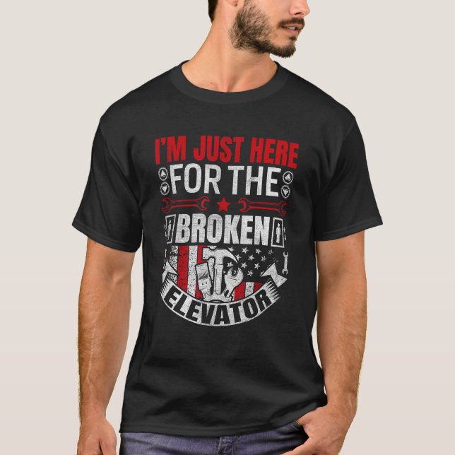 Elevator Mechanic Maintenance Rate Technician T-Shirt (Vorderseite)