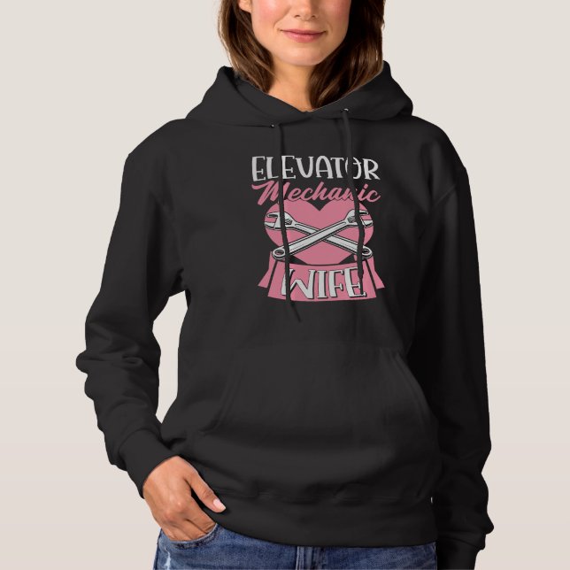 Elevator Mechanic Wife Love Heart Mothers Day  1 Hoodie (Vorderseite)