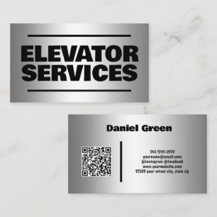 Elevator Services Silver QR Visitenkarte