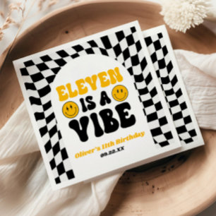 Eleven Is A Vibe Retro 11. Geburtstagsfeier Serviette