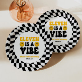 Eleven Is A Vibe Retro 11th Birthday Party Pappteller