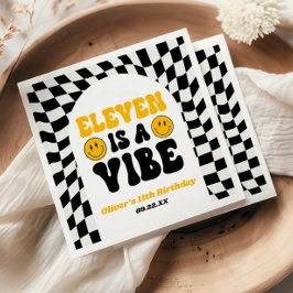 Eleven Is A Vibe Retro 11th Birthday Party Serviette