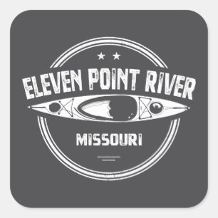 Eleven Point River Missouri Kayaking Quadratischer Aufkleber