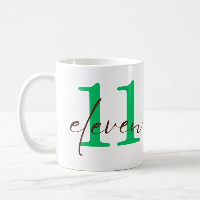 Eleventh Year with Personalization Kaffeetasse (Links)