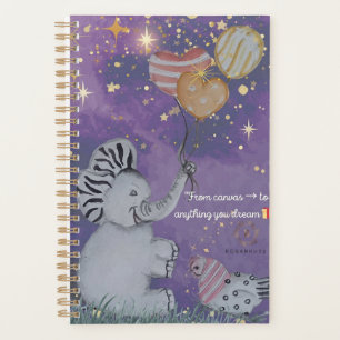"Eleze Elephant & Polka Hen" Boganhues Abdeckung Planer