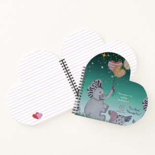 "Eleze Elephant & Polka Hen" Dreamy Notebook Cover Notizbuch