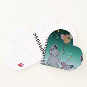 "Eleze Elephant & Polka Hen" Dreamy Notebook Cover Notizbuch