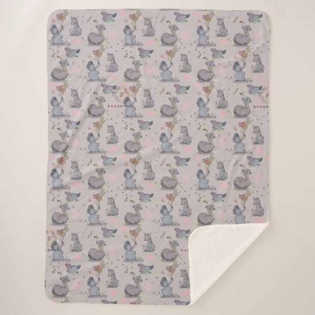 "Eleze Elephant & Polka Hen" Sherpadecke (Vorderseite)