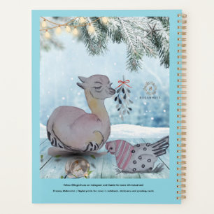 "Eleze style Lama with Polka Hen" Boganhuabdeckung Planer