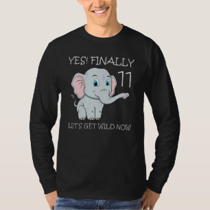 Elf 11. Geburtstagsparty Cake Elephant Zookeeper T-Shirt