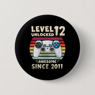 Elf 11-jähriger Geburtstag Junge Lustiger Gamer 11 Button