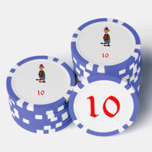 Elf Achtung: Blau 10 gestreifter Poker-Chip Pokerchips