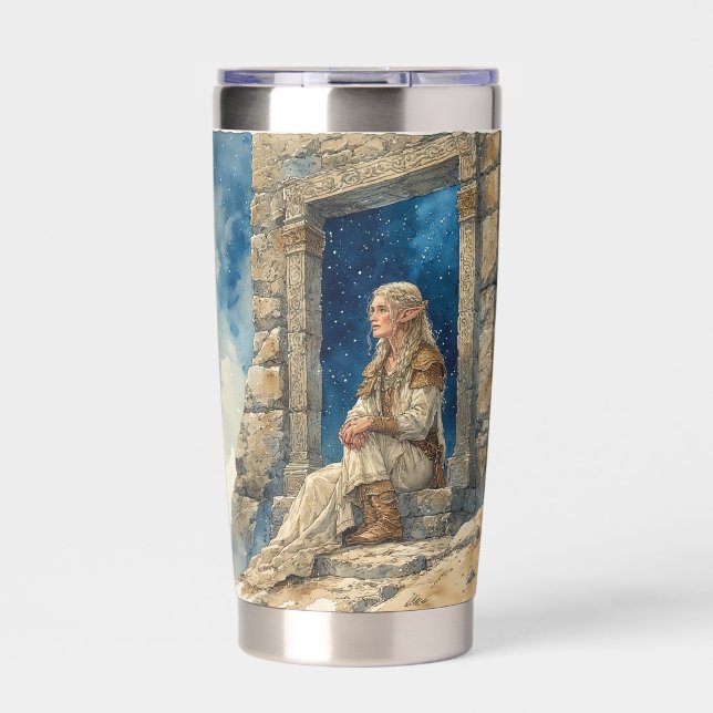 Elf Ancient Ireland With Sky, Tumbler Water Bottle Thermobecher (Vorderseite)