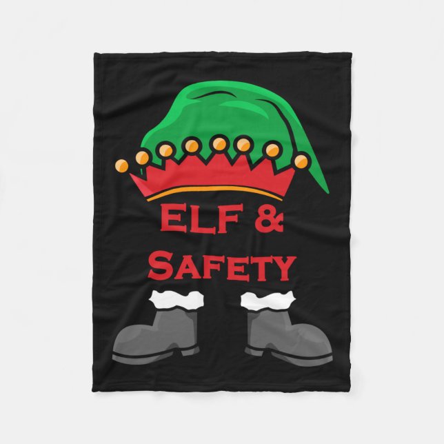 Elf And Safety, Funny Health &amp; Safety Elf Long Fleecedecke (Vorderseite)