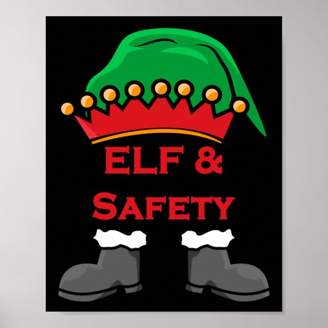 Elf And Safety, Funny Health &amp; Safety Elf Long Poster (Vorne)
