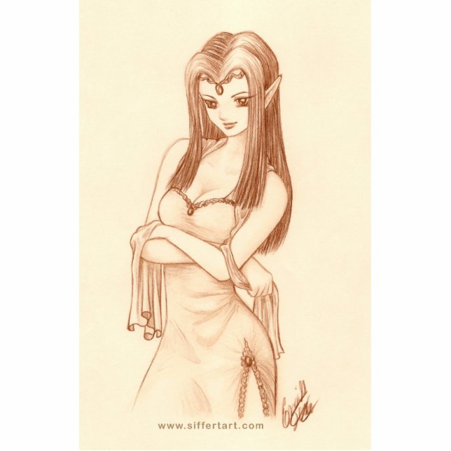 Elf (Animeart) Freistehende Fotoskulptur (Vorne)