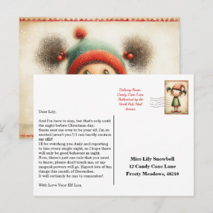 Elf-Ankunftsbrief Nordpol-Willkommensbotschaft Postkarte