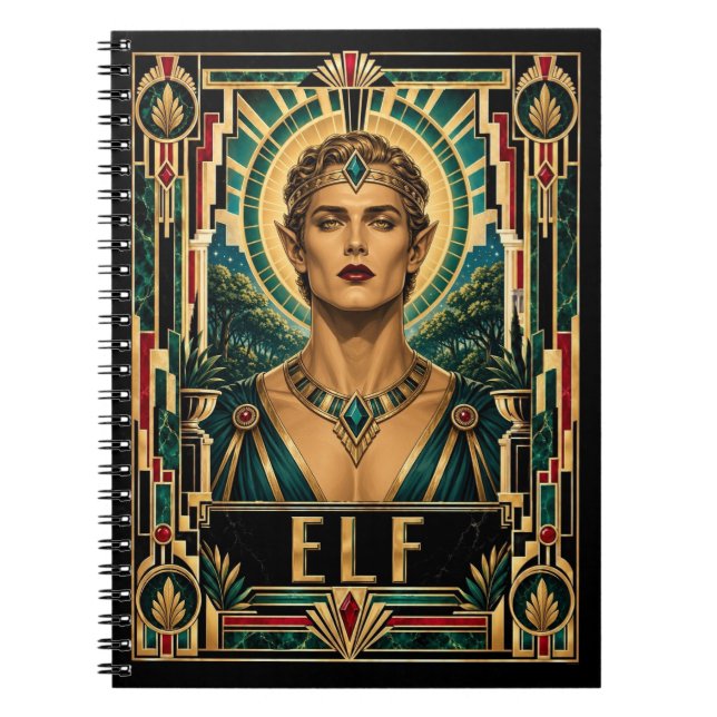 Elf, Art Deco Mythisch Notizblock (Vorderseite)