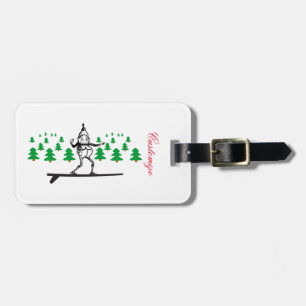 Elf auf einer Surfboard Thunder_Cove Gepäckanhänger