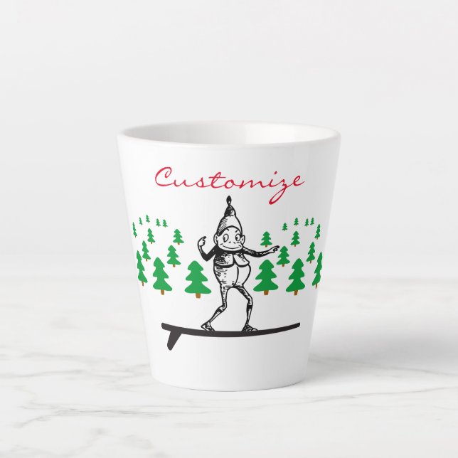 Elf auf einer Surfboard Thunder_Cove Milchtasse (Vorderseite)