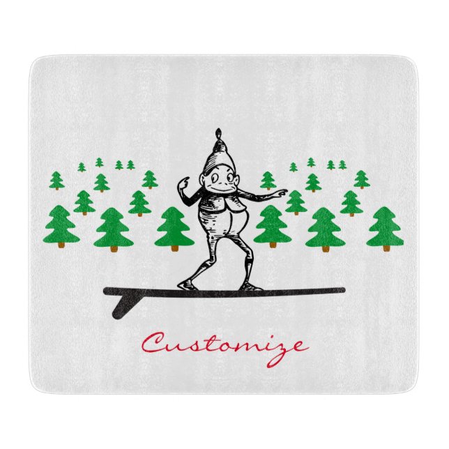 Elf auf einer Surfboard Thunder_Cove Schneidebrett (Vorderseite)