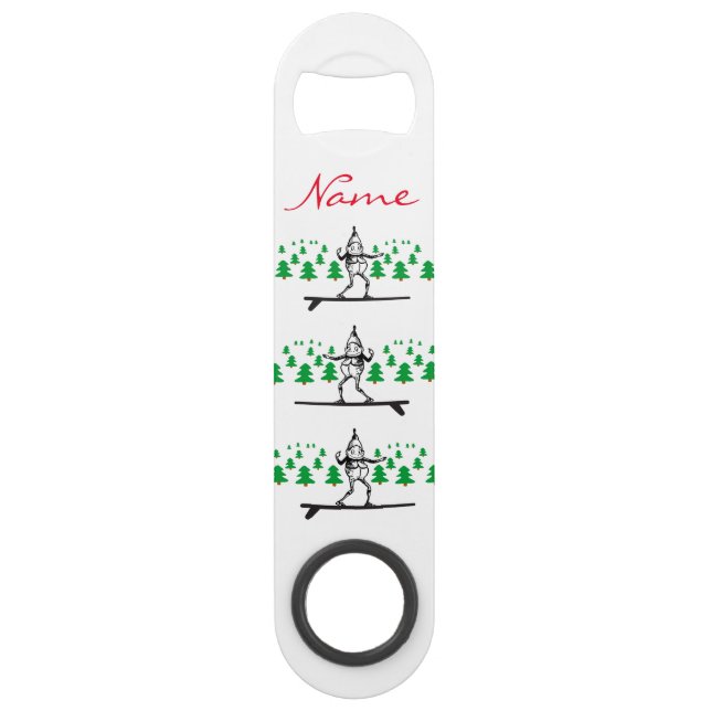 Elf auf einer Surfboard Thunder_Cove Speed Flaschenöffner (Vorderseite)