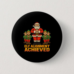 Elf-Ausrichtung Erreichte Yoga Weihnachtsmann Und Button