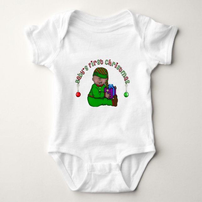 Elf Baby African American 1. Weihnachten Baby Strampler (Vorderseite)