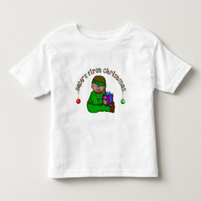 Elf Baby African American 1. Weihnachten Kleinkind T-shirt (Vorderseite)