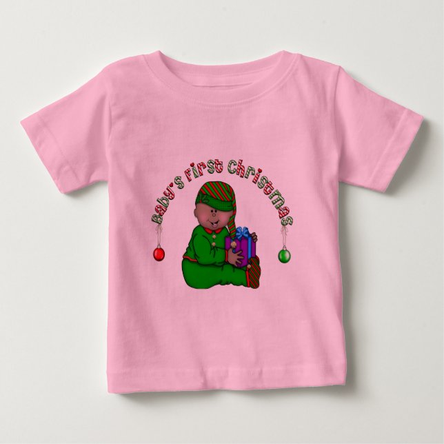 Elf Baby African American 1. Weihnachten T-shirt (Vorderseite)