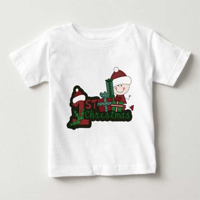 Elf Baby First Christmas T - Shirt und Geschenke (Vorderseite)
