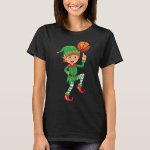 Elf Basketball Spieler Weihnachten Niedliche Sport T-Shirt